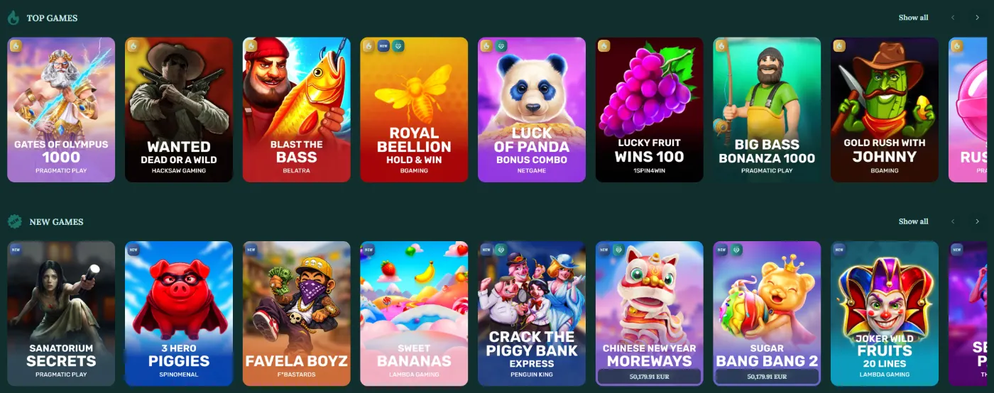 Royalen Casino overzicht van populaire en nieuwe slotspellen
